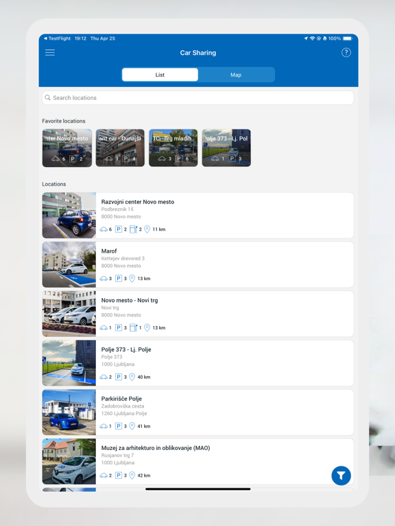 Avant2Go Car Sharing iPad screenshot 4 - Travel app