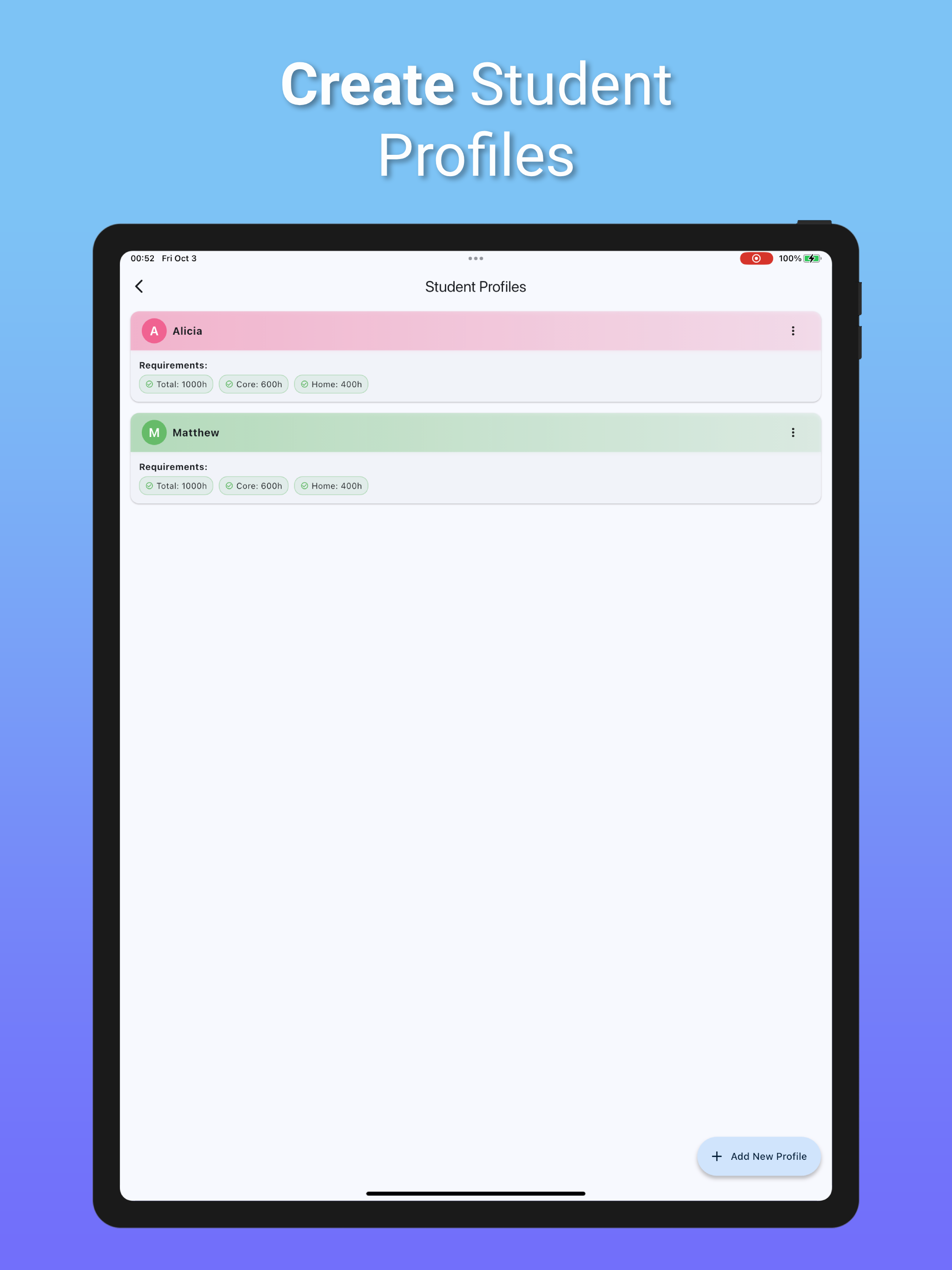 WiseTrack Homeschool Log