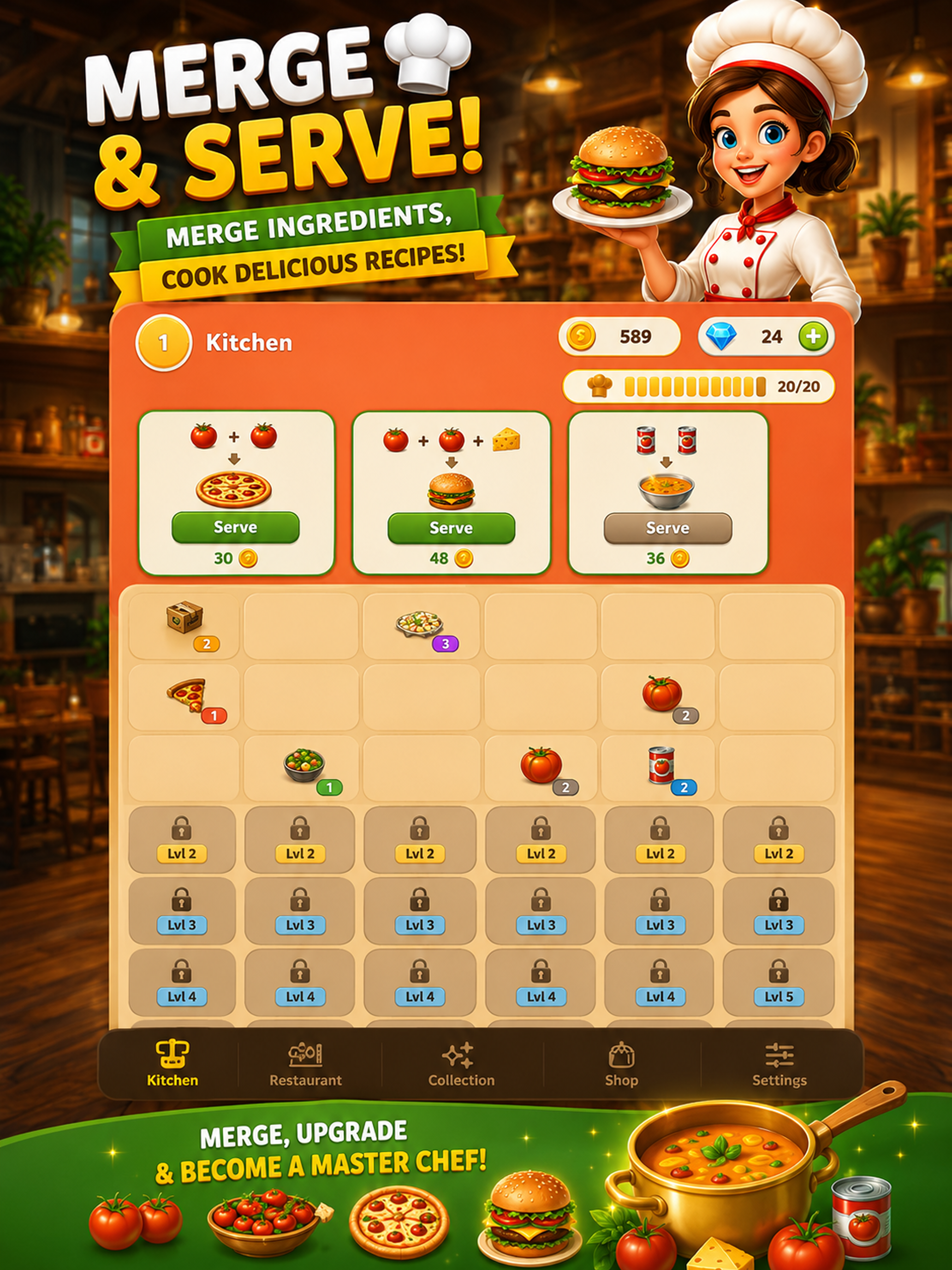 Merge Kitchen: Idle Restaurant screenshot 7