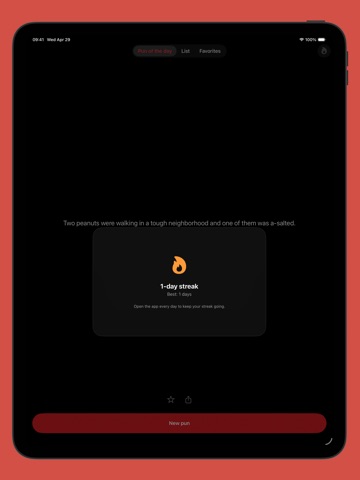 Pun of the day iPad screenshot