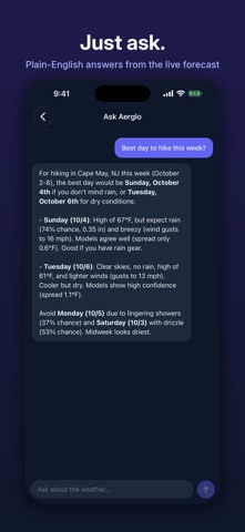 Aerglo: Ask the Weather Screenshot 2 of 5