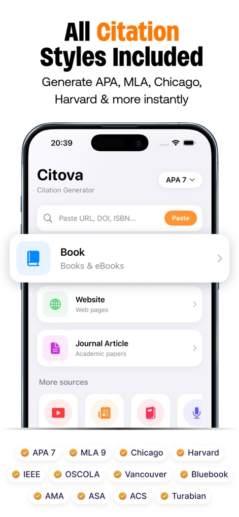 Citation Generator - Citova - Productivity App | MWM