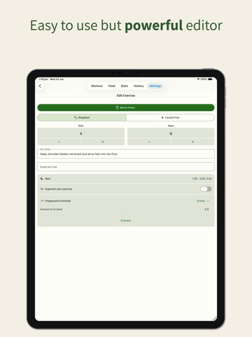 LiftLog iPad screenshot