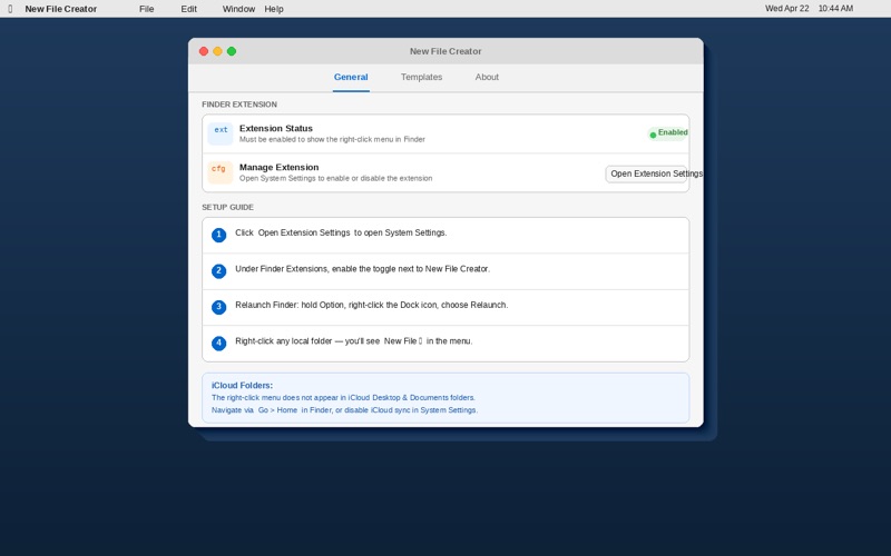New File Creator screenshot