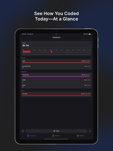 WTKit - WakaTime Dashboard ipad screenshot 4