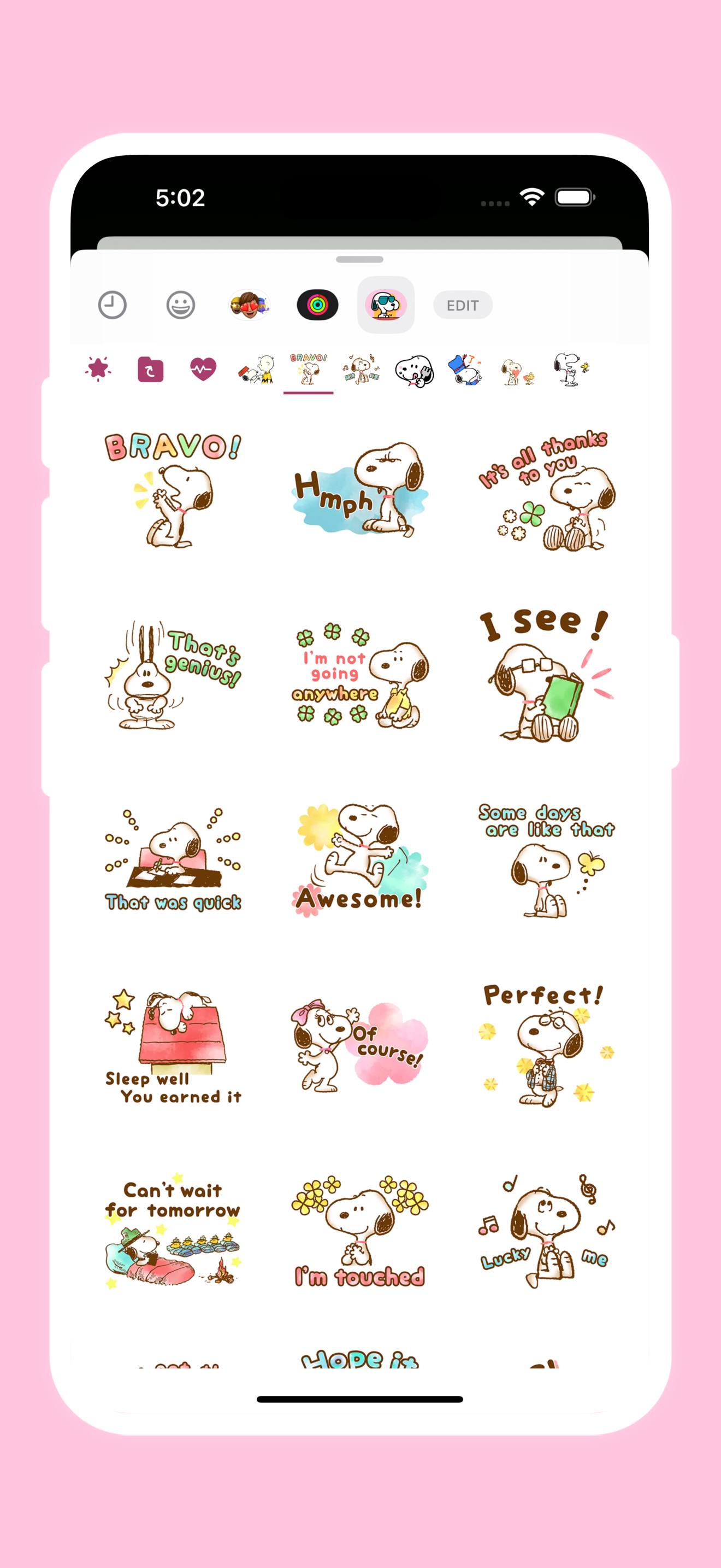 Snoopy Dreamy Moments Stickers