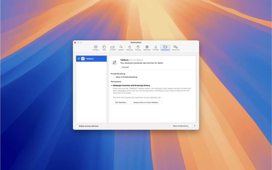 #3. TabBack Lite (macOS) 게시자: Seungwoo Choe
