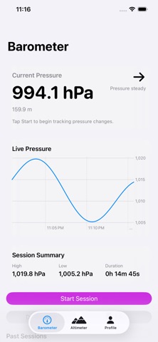 HowHigh: Barometer & Altimeter Screenshot 1 of 3