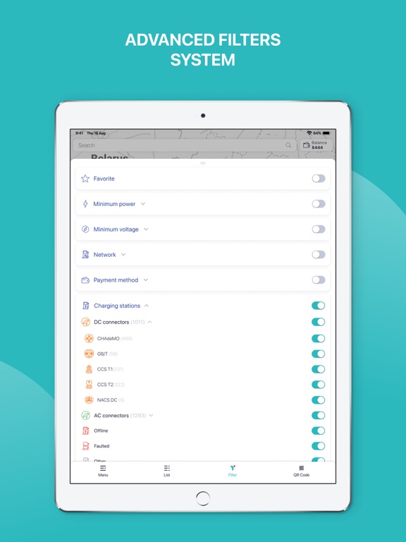 EVA Chargers iPad screenshot 5 - Navigation app