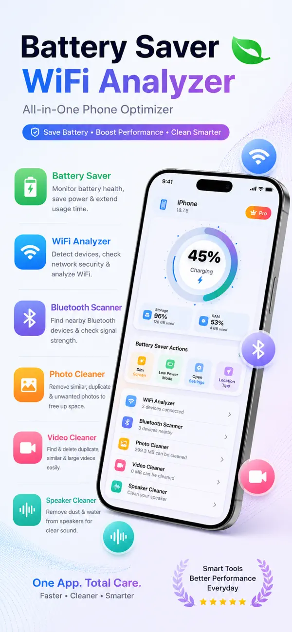 Screenshot #1 pour Battery saver - wifi analyzer