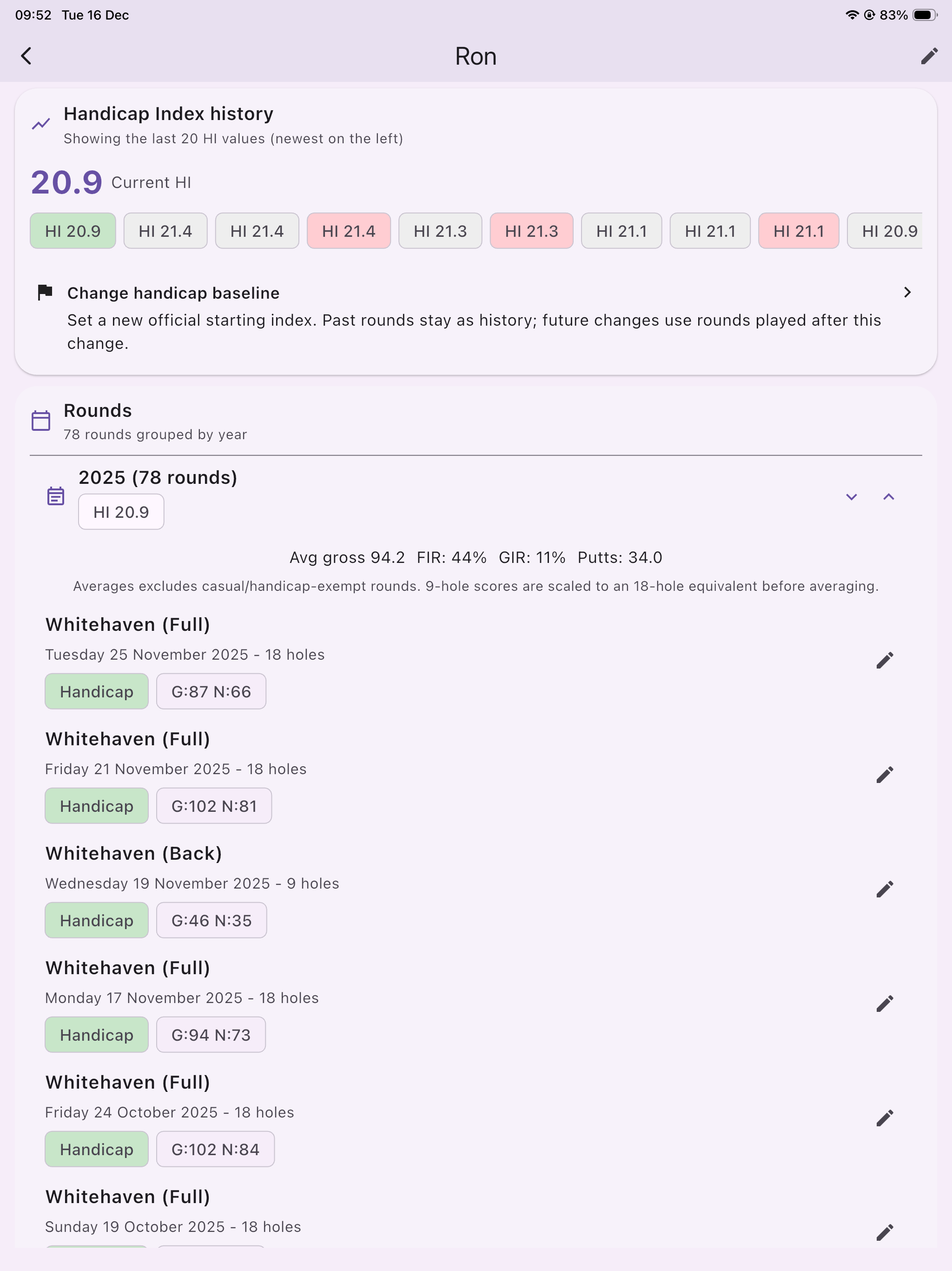 Haylau Handicap Tracker screenshot 13