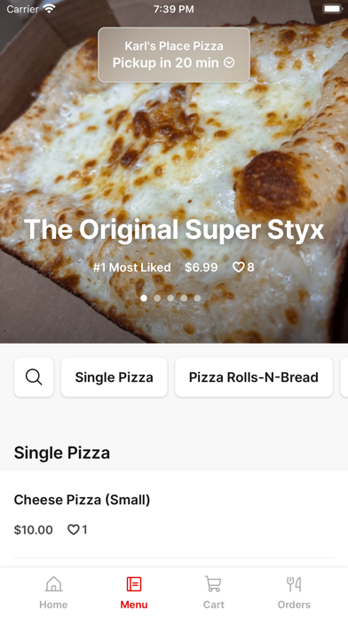 Karl's Place Pizza iPhone screenshot 2 - Food & Drink app