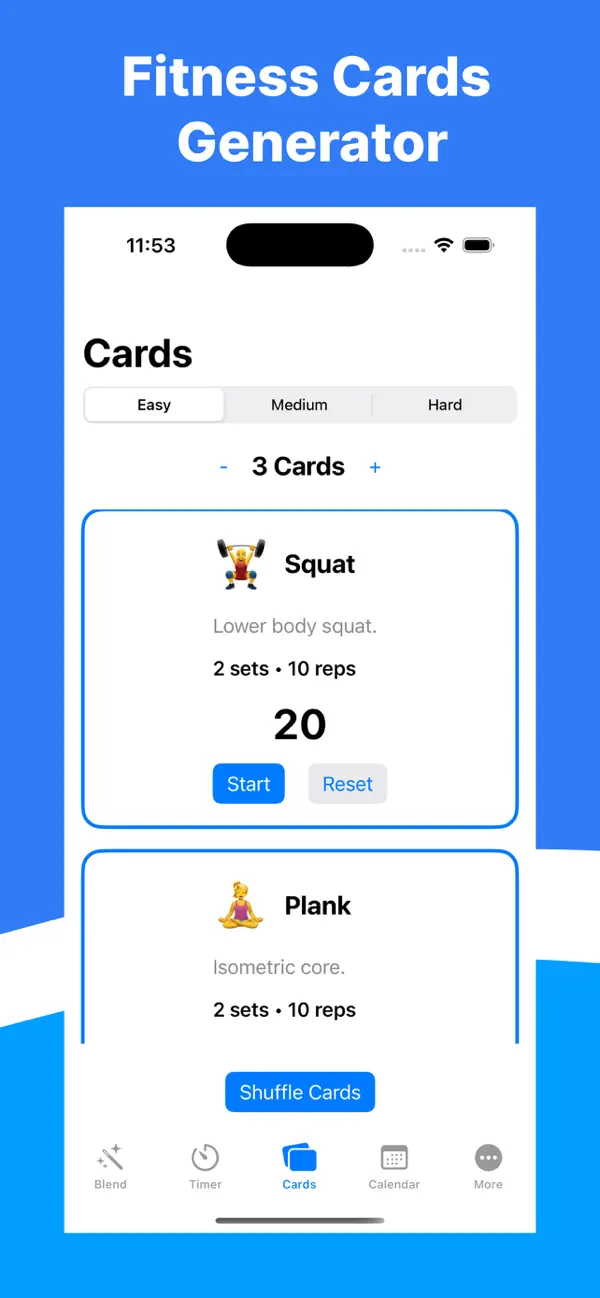 #3. Workout Blender: Day Tracker (iOS) By: Talk or Not, Inc.