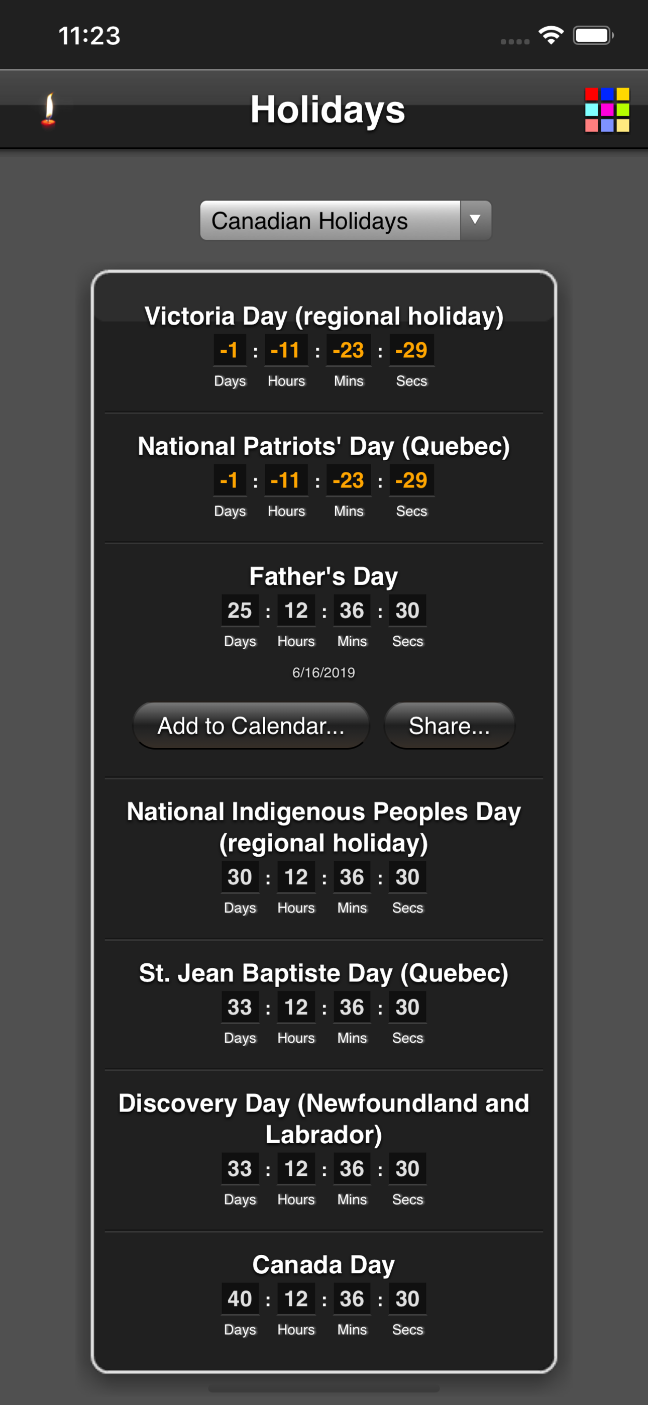 Holidays Countdown