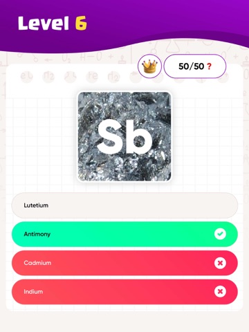 Periodic Table Elements Quiz・ iPad screenshot