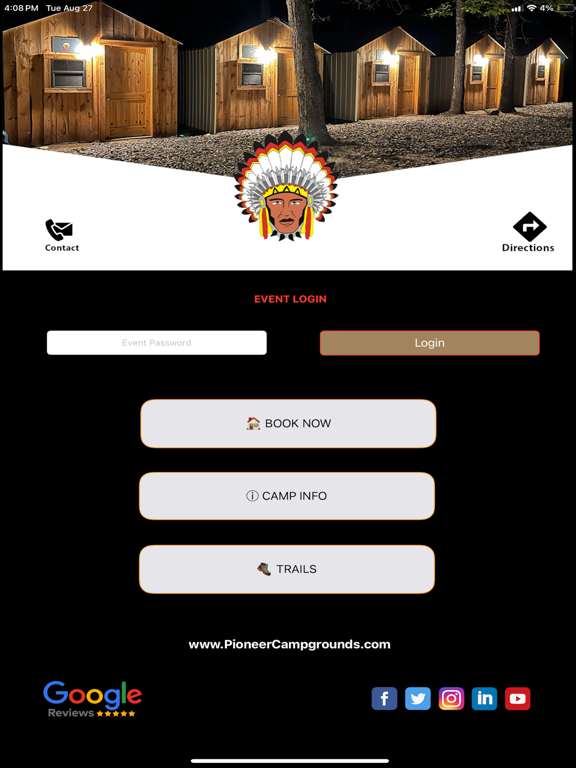 Pioneer Campgrounds iPad screenshot 1 - Travel app