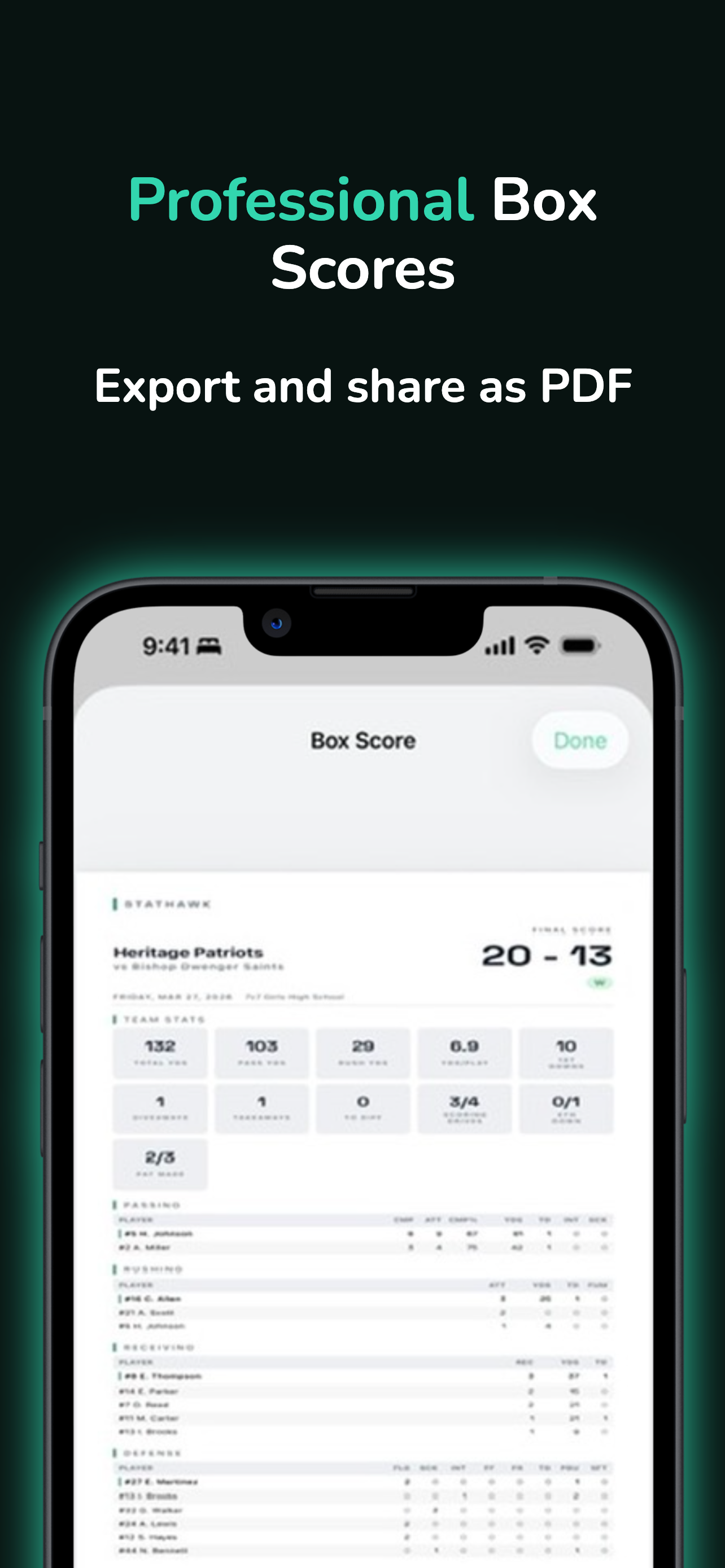 StatHawk: Flag Football Stats