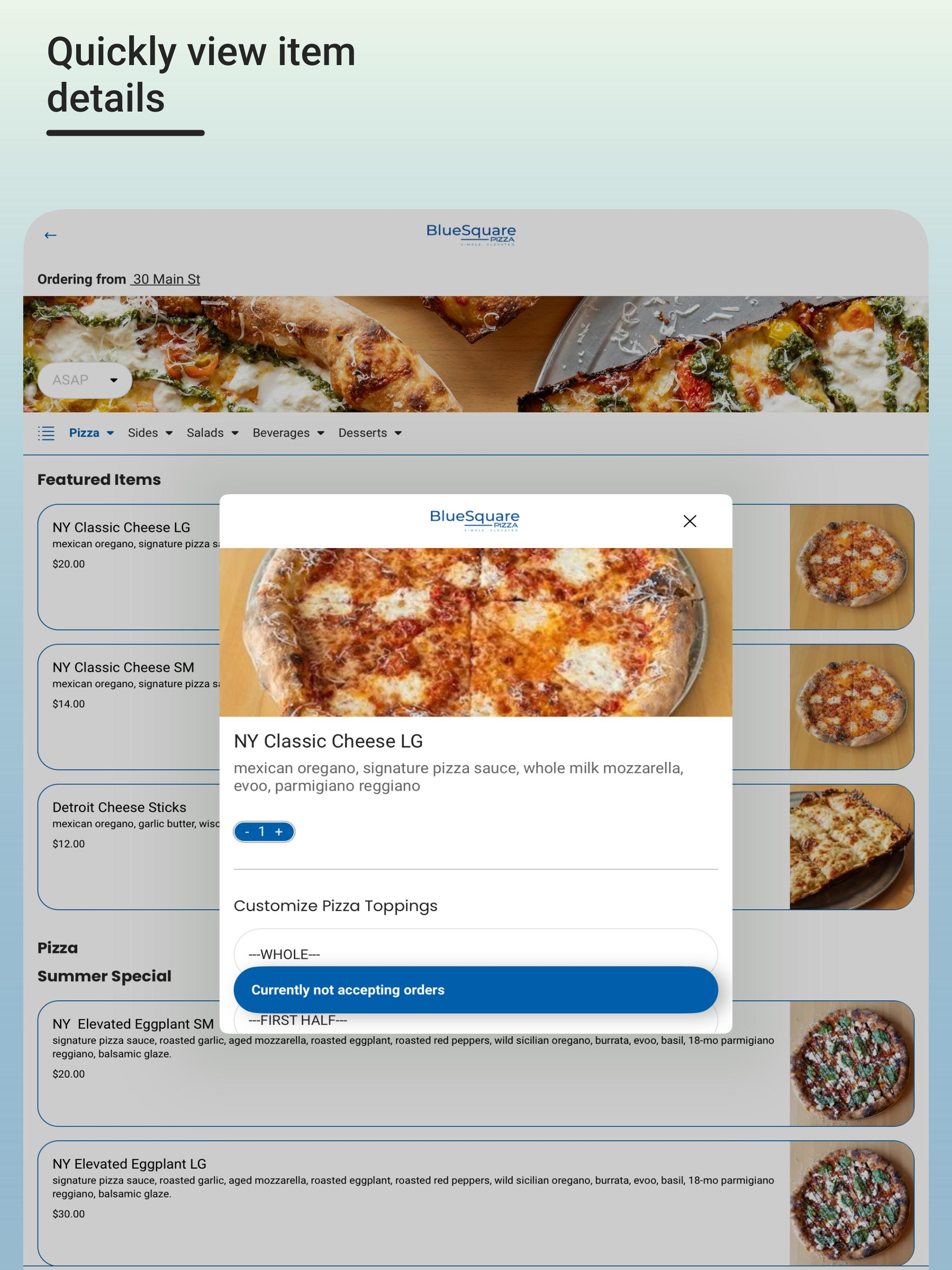 Blue Square Pizza