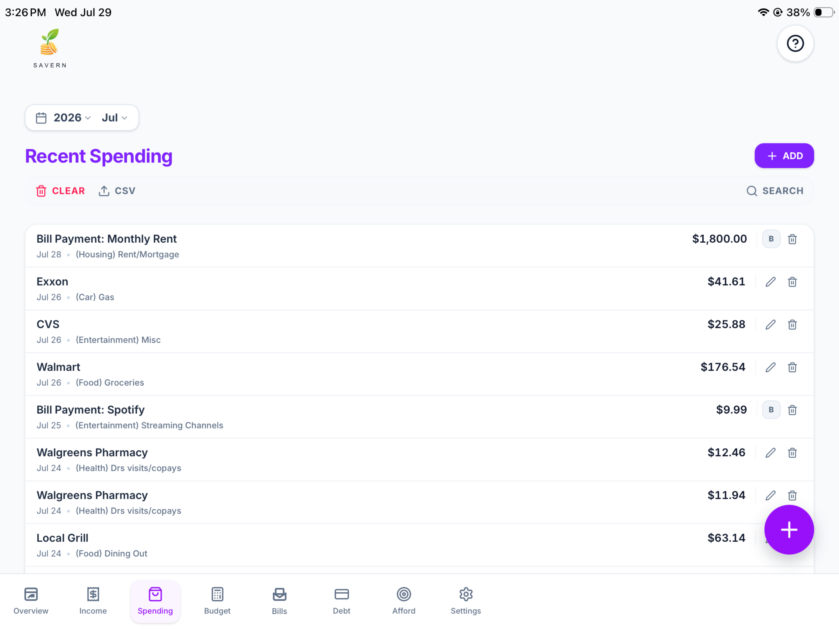 Savern: Budget & Track Money screenshot 11