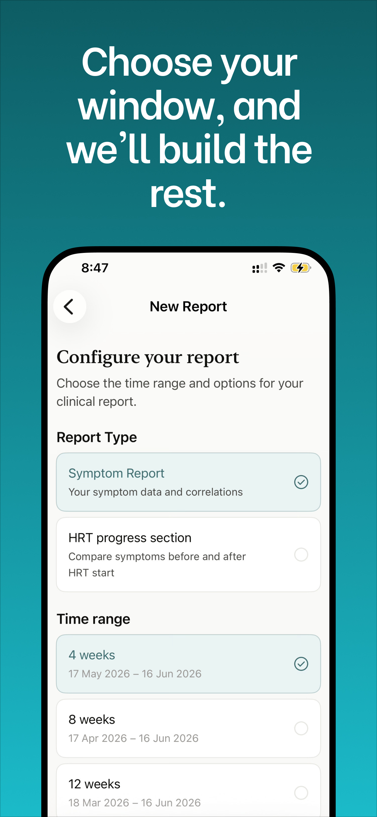 Menopause Symptoms Report screenshot 5