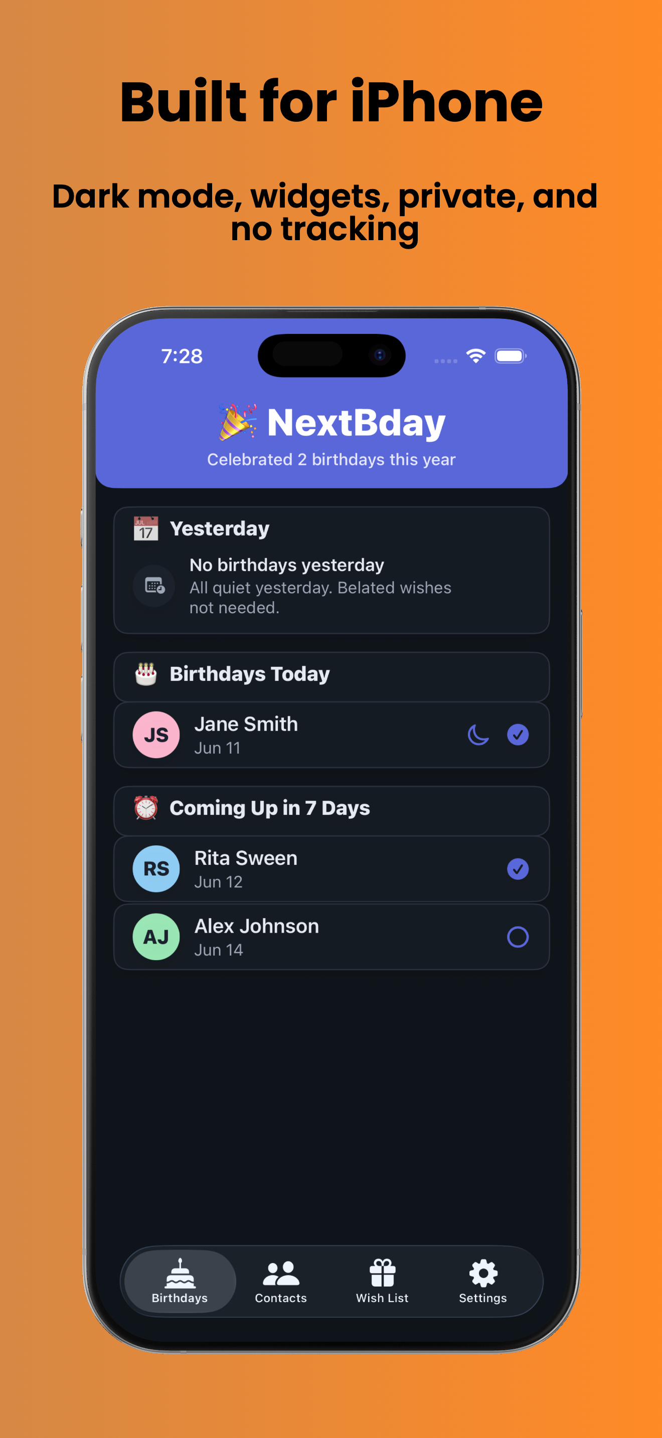 Birthday Reminder - NextBday screenshot 6