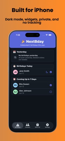 Birthday Reminder - NextBday screenshot