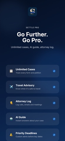 Visa Status Tracker - Settle iPhone screenshot