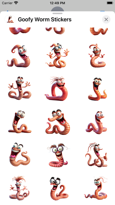 Screenshot #3 pour Goofy Worm Stickers