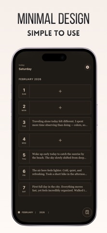 Minimal diary: Daily Notes screenshot