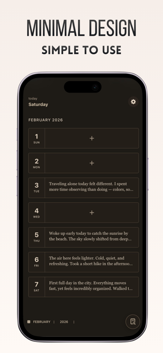Minimal diary: Daily Notes Screenshot 2 of 7