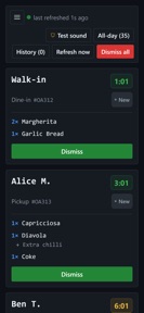 Small KDS: Kitchen Display screenshot