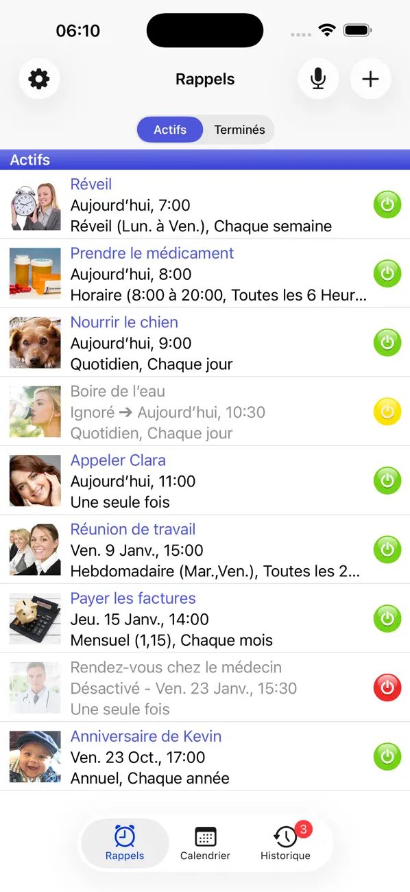 Screenshot #1 pour Rappel. Calendrier et Alarme