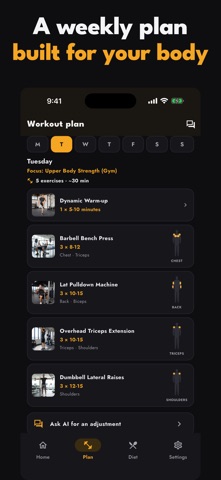 YaguarSport Fit: Gym & Diet iPhone screenshot
