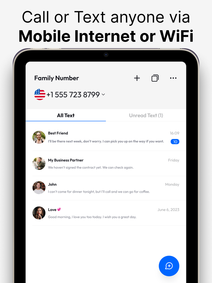 Text Call Second Phone Number
