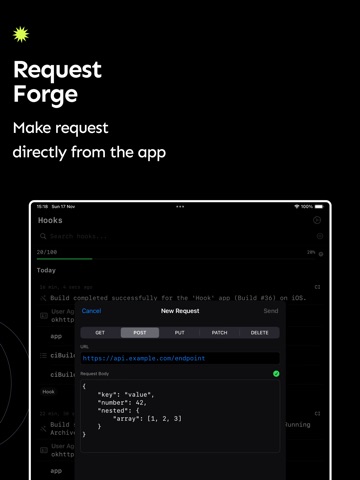 Webhook Notifications - Hook iPad screenshot