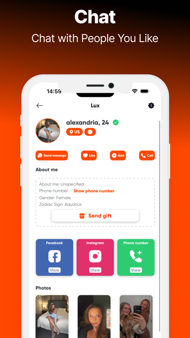 Lux Hookup Dating & Chat Screenshot