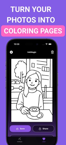 InkMagic Photo Coloring Pages iPhone screenshot