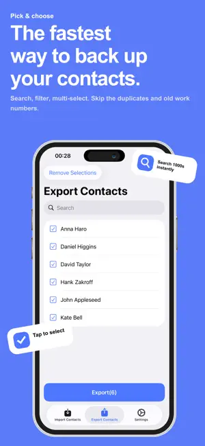 Export Contacts & Backup screenshot 1