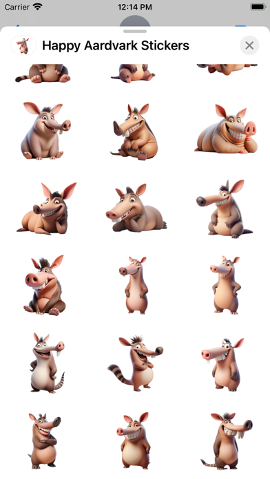 Screenshot #3 pour Happy Aardvark Stickers