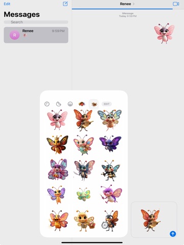 Twirling Butterfly Stickers iPad screenshot