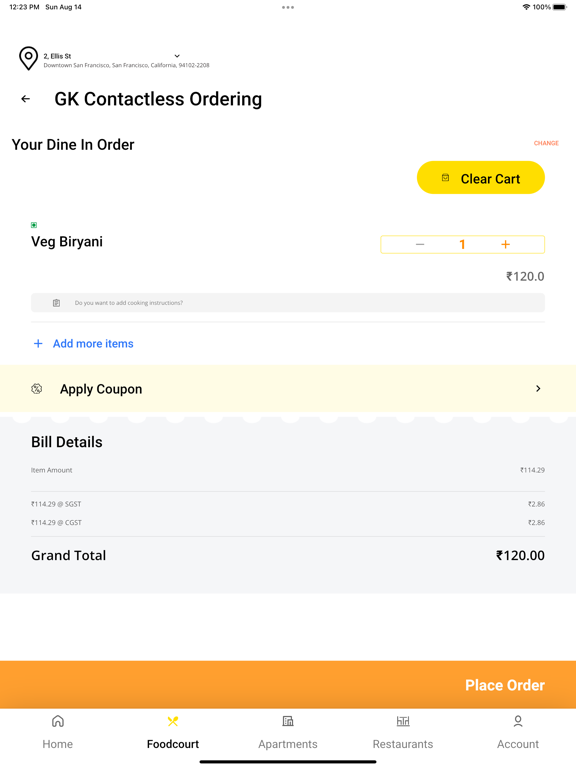 GoKhana iPad screenshot 6 - Food & Drink app