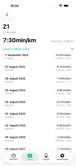 Screenshot von PaceLens auf dem iPhone 5