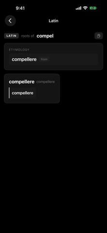 Word Radicals: Etymology iPhone screenshot