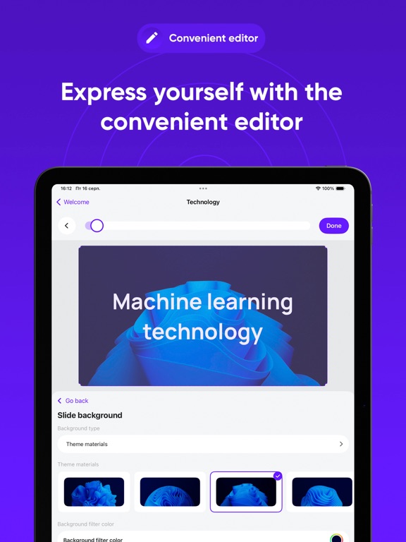 Slidey: Ai Presentation Slides iPad screenshot 6 - Graphics & Design app