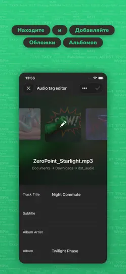 Скриншот Evertag: редактор аудио тегов на iPhone 2