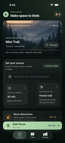 Trailhead: Deep Focus Screenshot 1 of 3