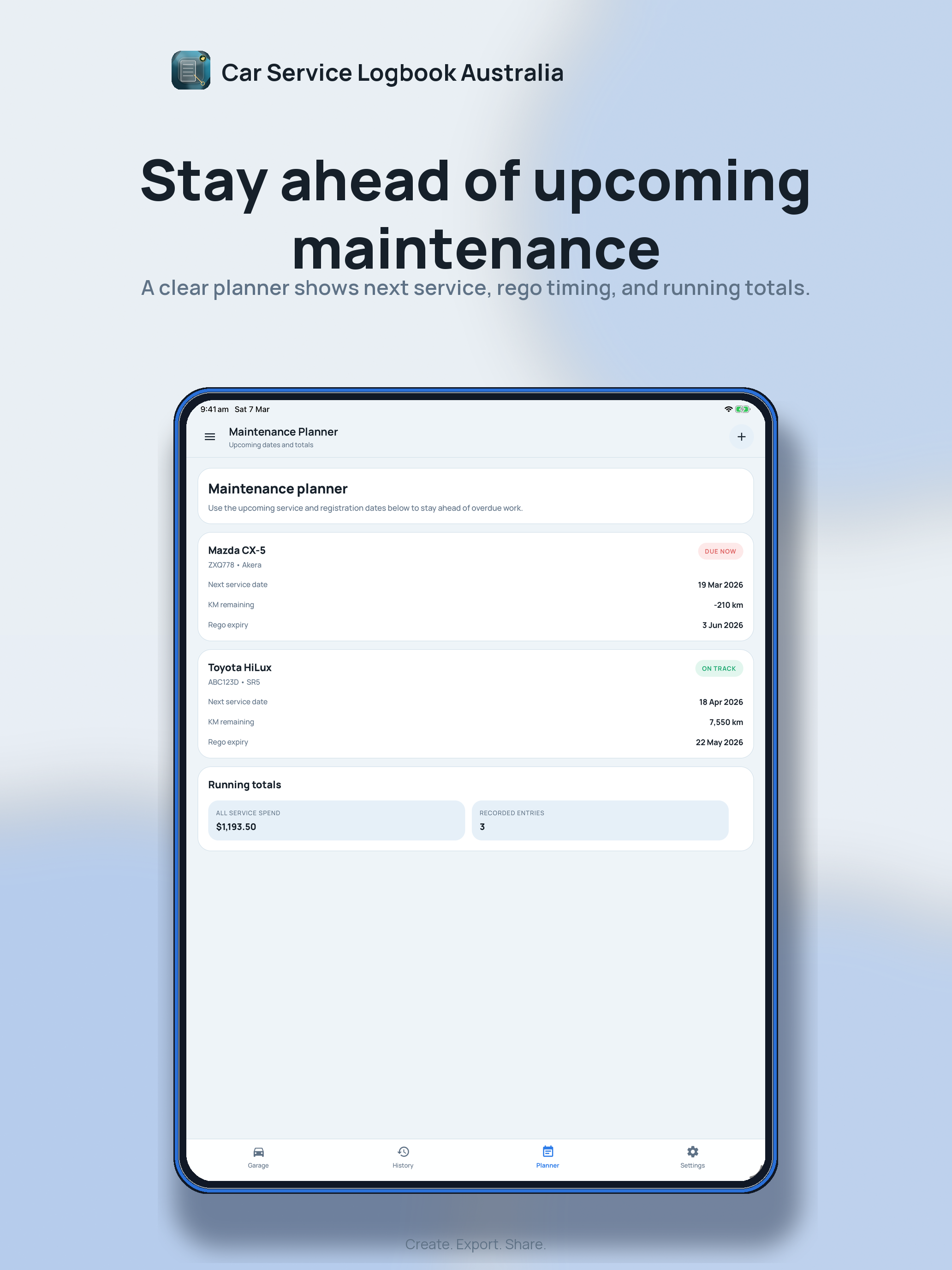 Car Service Logbook Australia