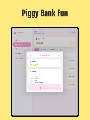 Kid Savings Tracker - KidSpend iPad screenshot
