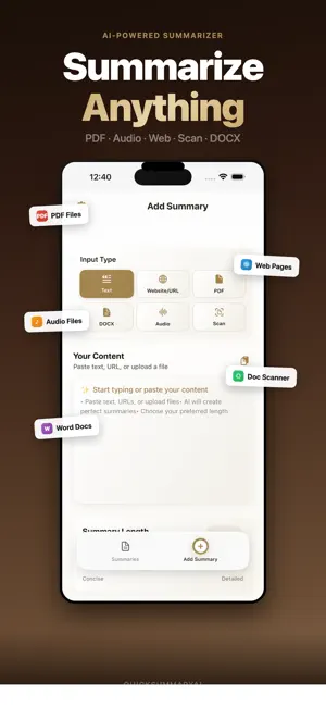 QuickSummaryAI: AI Summarizer screenshot 1