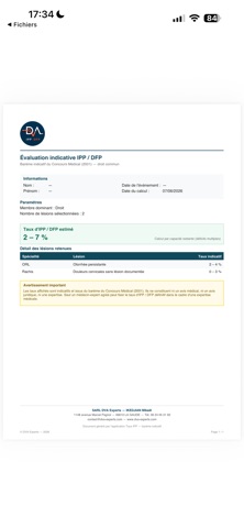 Taux IPP DFP – DVA Experts screenshot